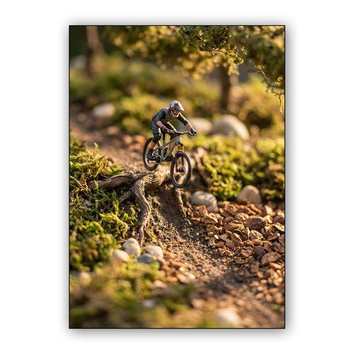 Miniature Momentum: Golden Hour Trail Shredder wall art poster