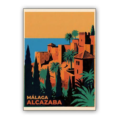 Málaga Alcazaba Vintage Travel Poster wall art poster