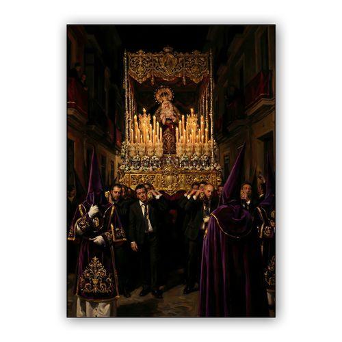 The Weight of Devotion: Holy Week Procession in Málaga wall art poster