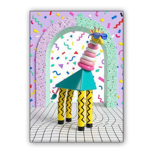 Retro Chic Giraffe wall art poster
