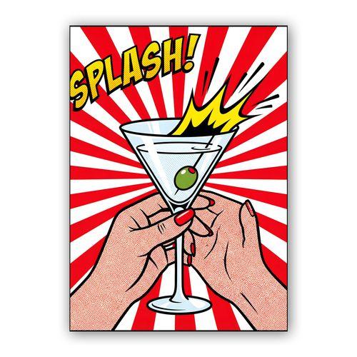The Martini Splash Pop Art wall art poster
