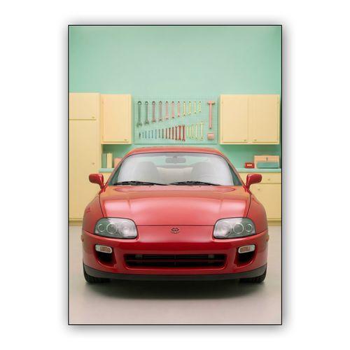 Red Supra Pastel Garage Symmetry wall art poster
