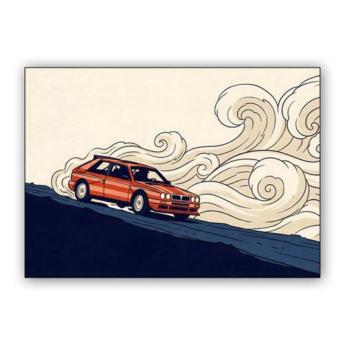 Lancia Delta S4: The Great Wave of Dust wall art poster