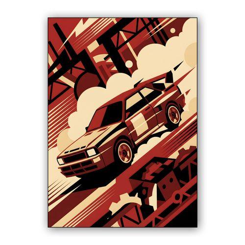 Audi Quattro S1: Constructivist Rally Surge wall art poster