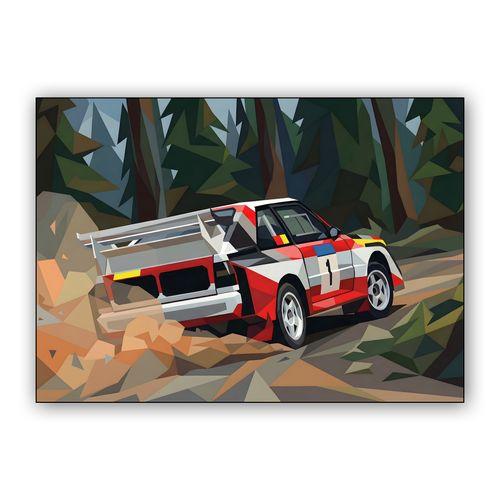 Audi Quattro S1: Low Poly Forest Rally wall art poster