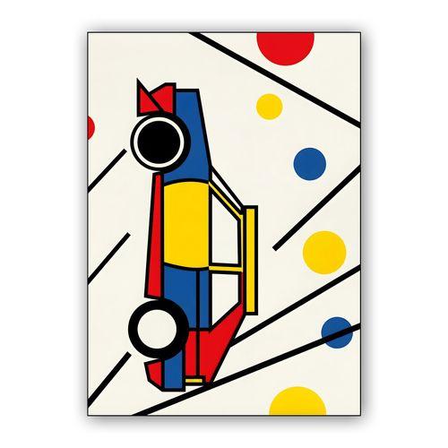 Lancia Delta S4: Geometric De Stijl Rally wall art poster