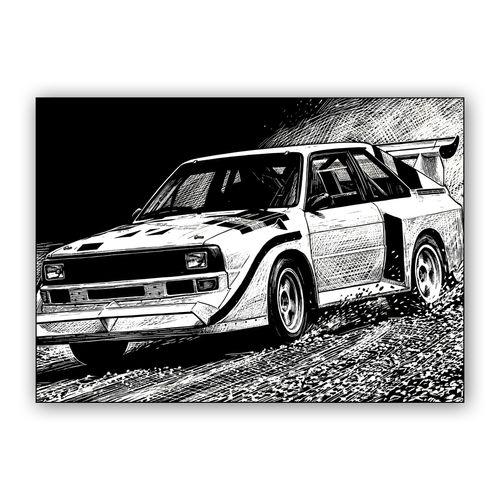 Audi Quattro S1: Pikes Peak Engraving wall art poster