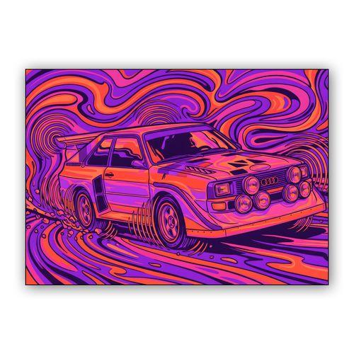 Audi Quattro S1: Psychedelic Rally Pulse wall art poster