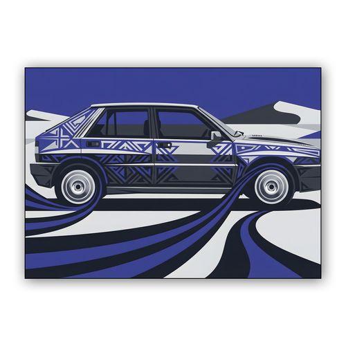 Lancia Delta Integrale: Tribal Graphic Winter Motion wall art poster