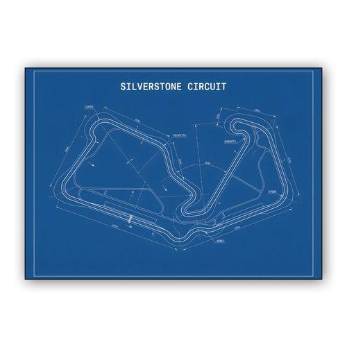 Silverstone Circuit: Engineering Blueprint Study wall art poster