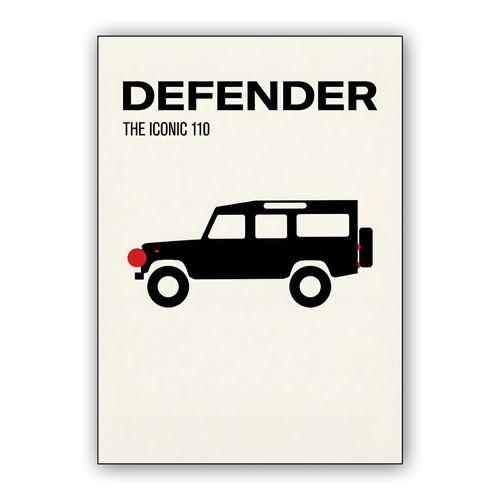Minimalist Defender 110 Silhouette wall art poster