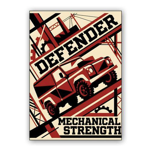 Mechanical Strength Defender Constructivist Art wall art poster