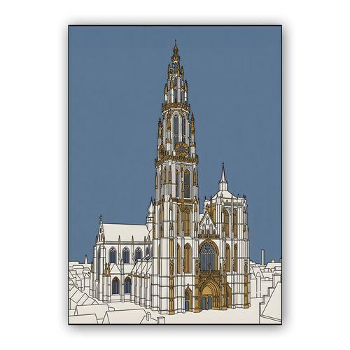 Antwerp Cathedral Spire wall art poster