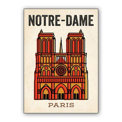 Notre-Dame Paris Retro Graphic Poster wall art poster