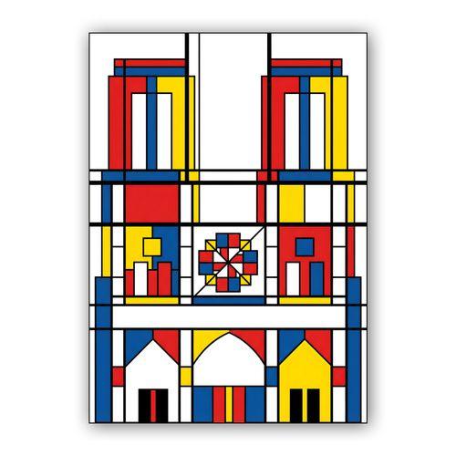 Notre-Dame De Stijl Abstraction wall art poster