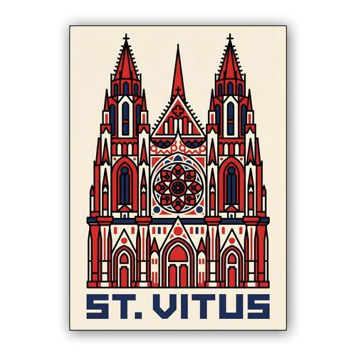 St. Vitus Cathedral Modern Graphic Poster wall art poster
