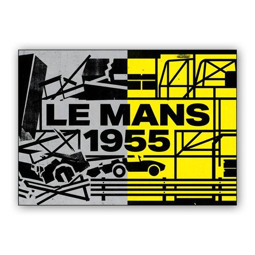 Le Mans 1955: Split Industrial Graphic Tribute wall art poster