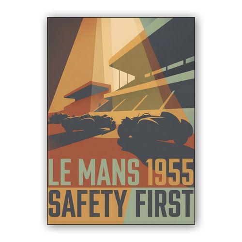 Le Mans 1955 Safety First Vintage Graphic wall art poster