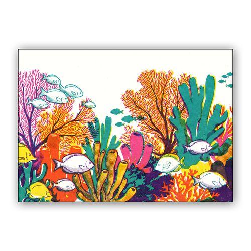 Vibrant Coral Reef Haven wall art poster
