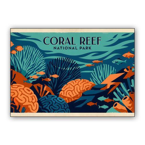 Coral Reef National Park Vintage Travel Poster wall art poster