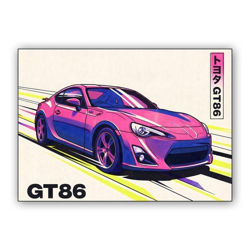 Toyota GT86 Neon Pulse Illustration wall art poster
