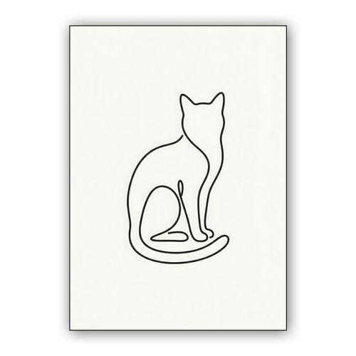 Minimalist Feline Continuous Line Art wall art poster