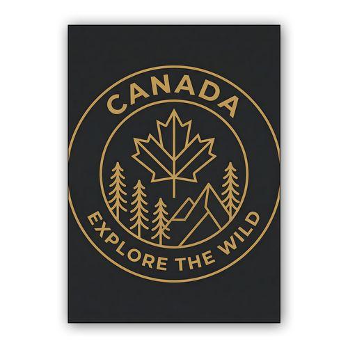 Canada Explore the Wild Minimalist Badge wall art poster