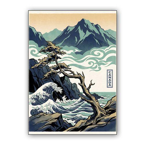 Canada West Coast Ukiyo-e Fusion wall art poster