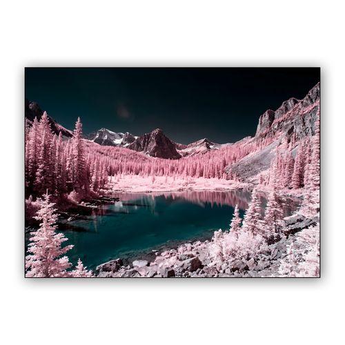 Infrared Canadian Rockies Lake Landscape wall art poster