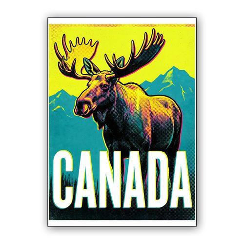 Vibrant Canada Moose Pop Art Travel Poster wall art poster