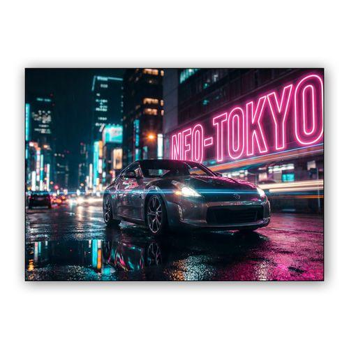 Neo-Tokyo Night Drive Nissan 370Z wall art poster