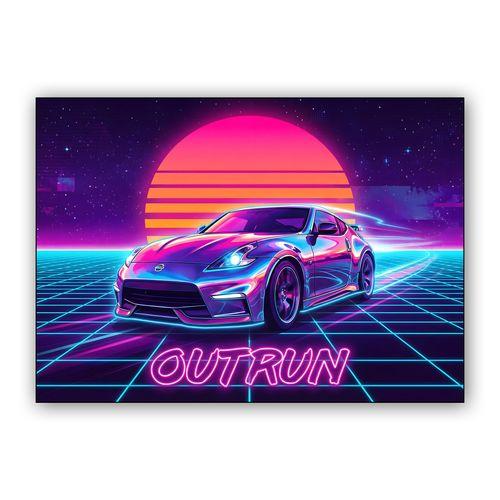 Nissan 370Z Outrun Synthwave Speed wall art poster