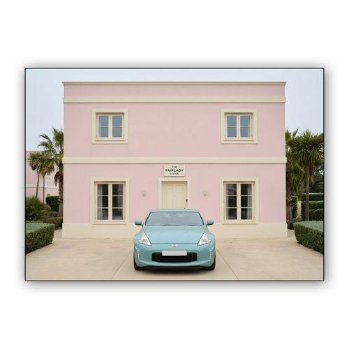The Fairlady Lodge: A Pastel Wes Anderson Inspired Portrait wall art poster