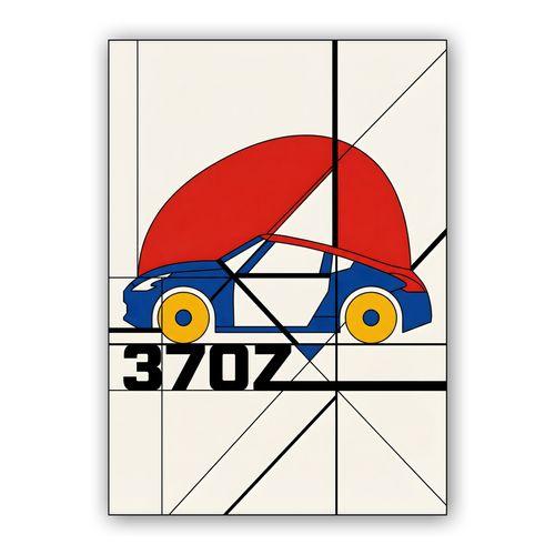 Nissan 370Z De Stijl Modernist Abstract wall art poster