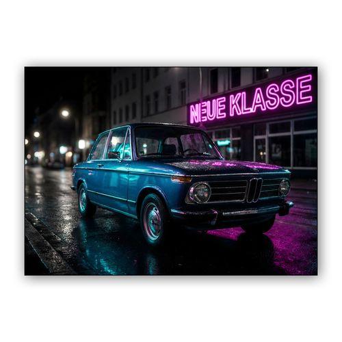 BMW 2002 Neue Klasse Nocturnal Neon Drive wall art poster