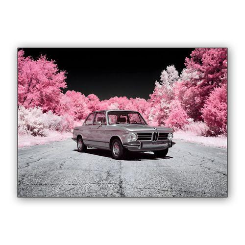 Infrared BMW 2002: Pink Foliage Dreamscape wall art poster