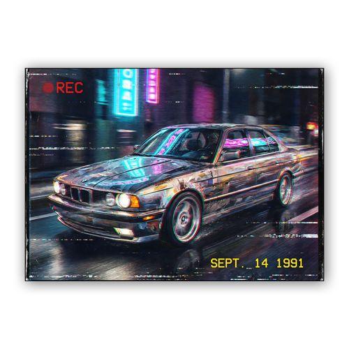 VHS Memories: 1991 BMW E34 Midnight Drive wall art poster