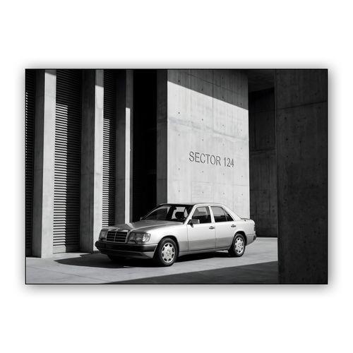 Sector 124: Brutalist Mercedes W124 wall art poster