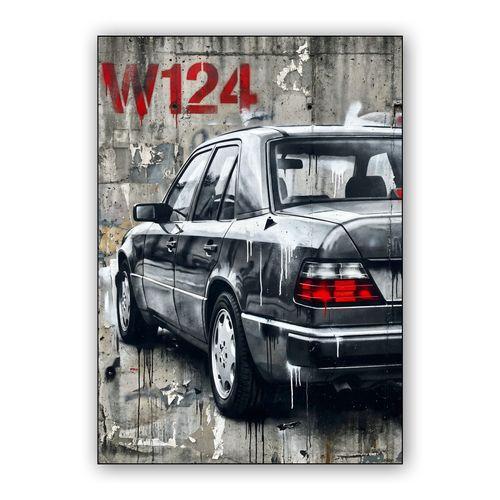 W124 Street Legacy: Concrete Mural Art wall art poster
