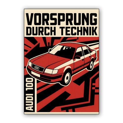 Audi 100: Constructivist Engineering Tribute wall art poster