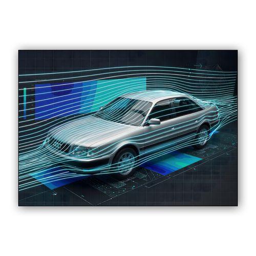 Audi 100 C4: Aerodynamic Flow Simulation wall art poster
