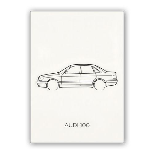 Audi 100 C4 Minimalist Line Art wall art poster