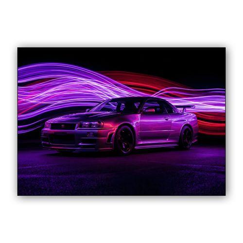 Electric Velocity: Skyline GT-R R34 wall art poster