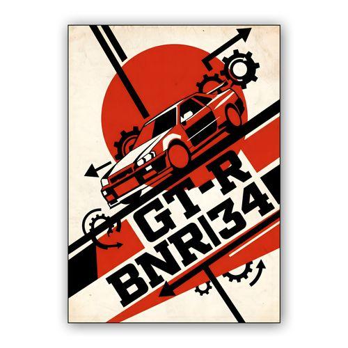BNR34 Constructivist Propaganda wall art poster