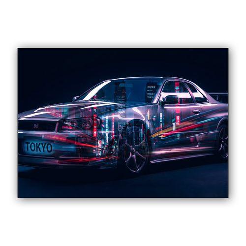 Tokyo Soul: Nissan Skyline GT-R R34 wall art poster