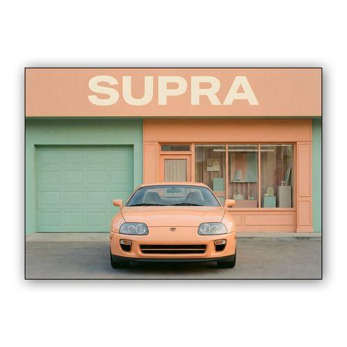 Pastel Dreams: Toyota Supra A80 in Palm Springs wall art poster