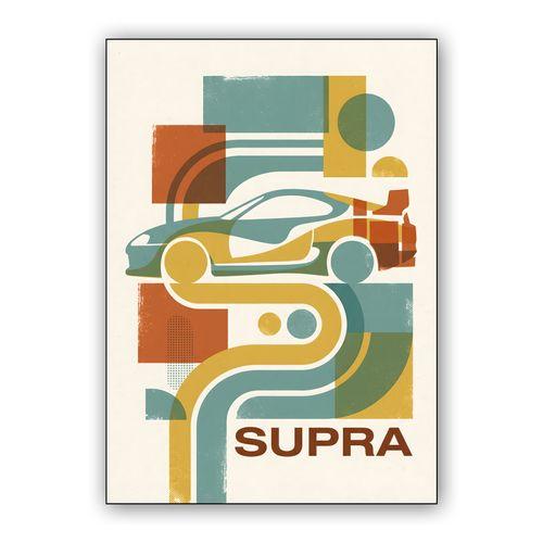 Retro Geometric Toyota Supra A80 wall art poster