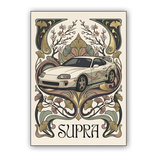 Art Nouveau Toyota Supra A80 wall art poster
