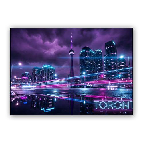 Midnight Neon: Toronto Skyline wall art poster