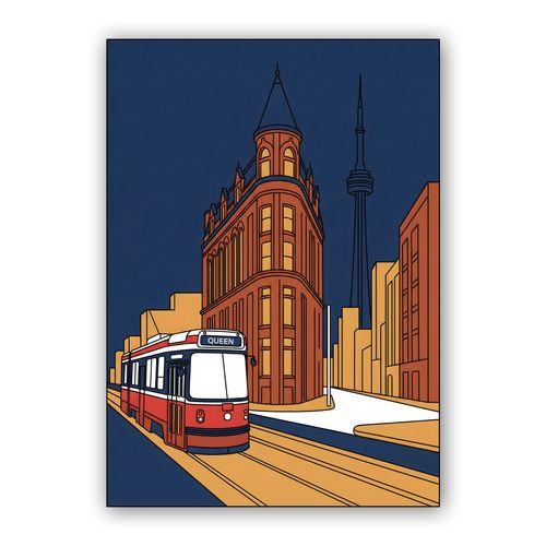 Toronto Urban Transit: Gooderham and CN Tower wall art poster